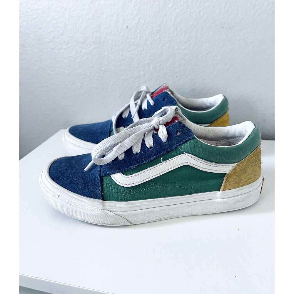 VANS kidz Old Skool Suede Yacht Club‎ Green/Blue/Yellow/Red Kids Youth 2y
